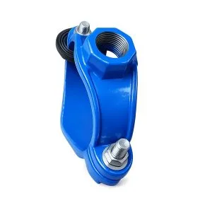 Đai khởi thủy ren 2 bulong gang cầu T-Blue