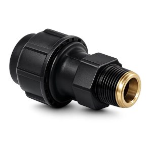 Nối thẳng HDPE 1 đầu ren ngoài bọc đồng - T-Blue