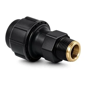 Nối thẳng HDPE 1 đầu ren ngoài bọc đồng - T-Blue