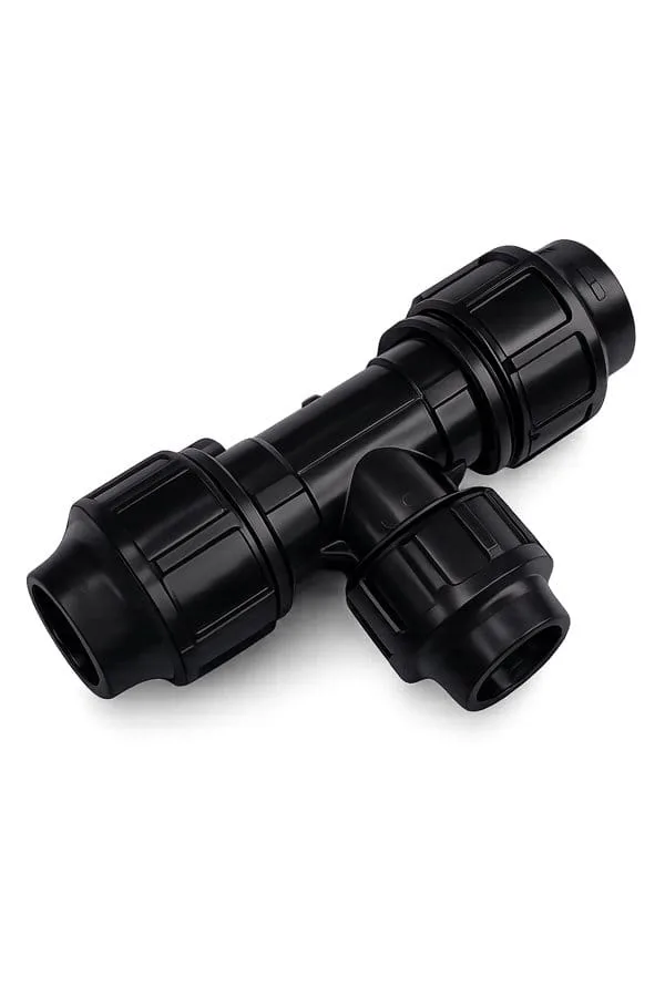 Tê thu HDPE ren đồng nhựa PE100 - T-Blue